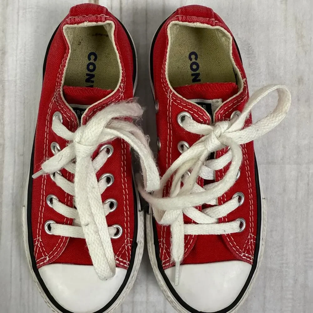 Converse All Star Red Low Top‎ Canvas Sneakers Kids Size 11 Toddler